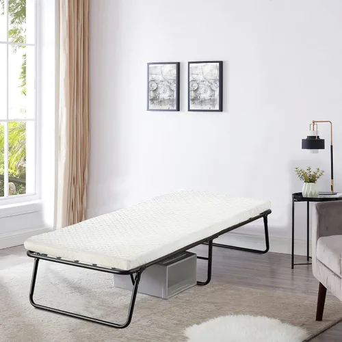 Miniatura 2 de Greaton, Cama plegable de 14 pulgadas con colchón de espuma viscoelástica de lujo de 3 pulgadas, marco de metal fuerte y resistente, cama