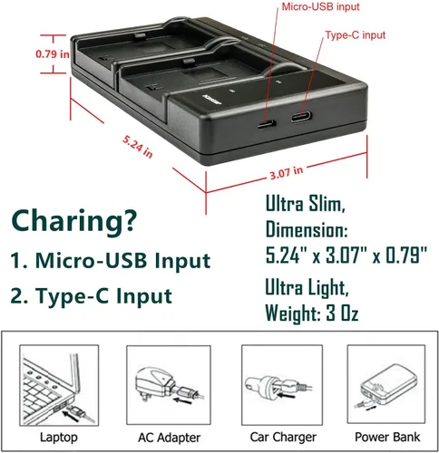 Miniatura 4 de Kastar 2-Pack SB-L110 Battery and LTD2 USB Charger Replacement for Samsung SB-L110 SB-LS110 (NOT Compatible with SB-L110A), SB-L220 SB-LS220, SB-L70