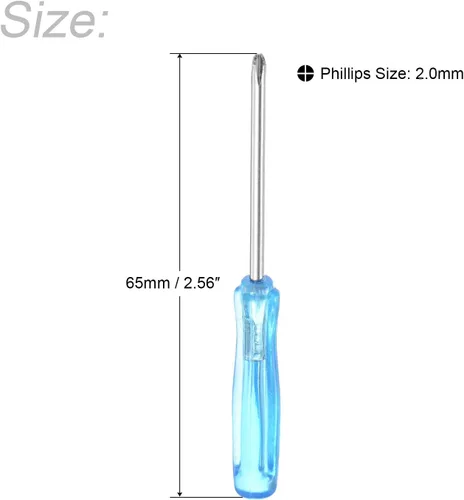 Miniatura 2 de uxcell Mini destornillador Phillips, cabeza cruzada de 0.079 in, 2.559 in de longitud para reparación de electrodomésticos pequeños, 5