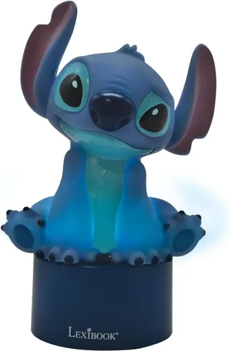 Miniatura 4 de LEXiBOOK, Disney Stitch, luz nocturna con altavoz, cambio de color, luz suave, funciona con pilas, azul, NS01D