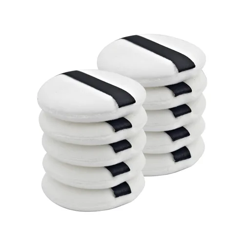 10 almohadillas de maquillaje de polvo de 2.16 pulgadas, almohadillas de maquillaje con listón para rostros para reemplazo suelto y base (10