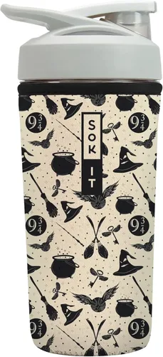Miniatura 58 de Sok It BotlSok Botella Mezcladora de Proteínas con Funda Aislante de Neopreno (Floral Abstracto, Se Ajusta a Mezcladoras de 24oz)