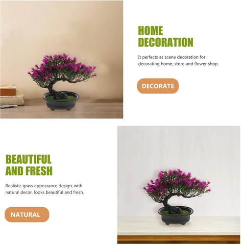Miniatura 6 de HOMSFOU Plantas falsas en maceta, planta de vegetación falsa, flores artificiales en maceta, árbol artificial de simulación de árbol de bienvenida