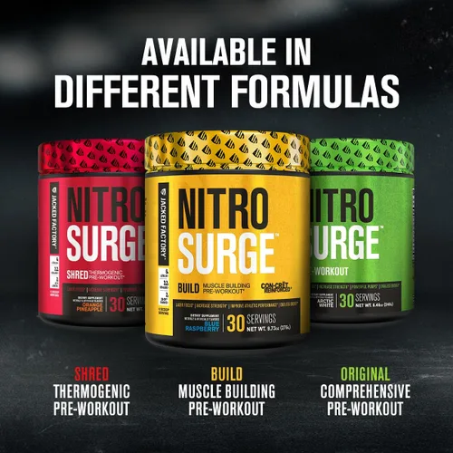 Miniatura 6 de Jacked Factory Nitrosurge Build - Preentrenamiento con creatina para construcción muscular, polvo de creatina con cret y elevATP para energía