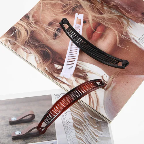 Miniatura 6 de WILLBOND 6 piezas de peines de plátano con clip para el cabello, peines clásicos en forma de plátano, clips para cola de caballo para mujeres