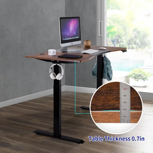 Miniatura 3 de UNICOO - Escritorio eléctrico de pie de doble motor de 59 x 29.5 pulgadas, escritorio para computadora, escritorio para juegos, con carga USB