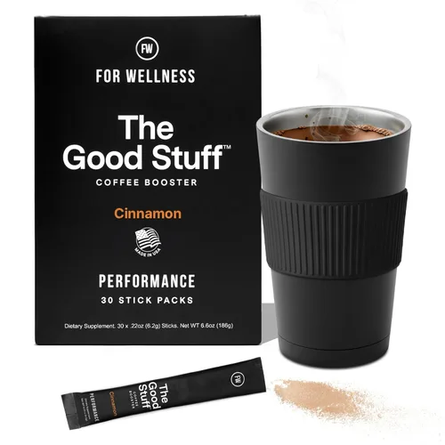 The Good Stuff | Potenciador de café de canela | Crema de café saludable para concentración y energía | Keto, crema en polvo no láctea con aceite