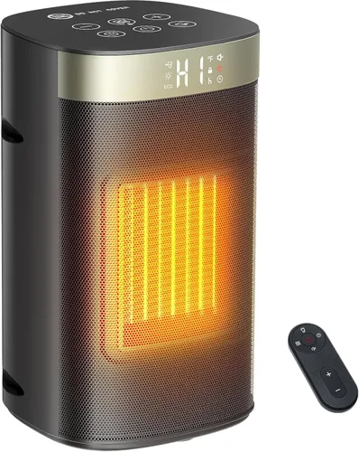 ZAFRO Calentador de espacio portátil de 1500 W, calentamiento rápido y ahorro de energía, calentador eléctrico con control remoto para uso en