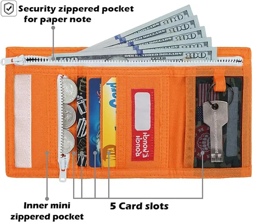 Miniatura 4 de Rough Enough - Carteras con cordón para niños y niñas, con llavero, color naranja