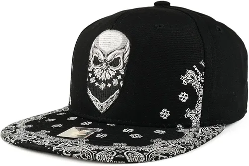 Miniatura 2 de Trendy Apparel tienda bordado de la Bandana snapback de calavera con estampado de cachemira Flatbill Cap