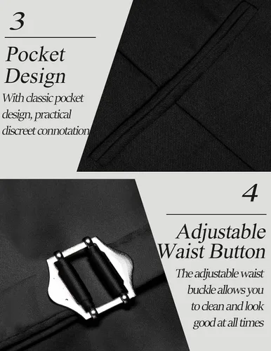 Miniatura 5 de COOFANDY Chaleco de traje de vestir casual para hombre, chaleco ajustado y formal de negocios