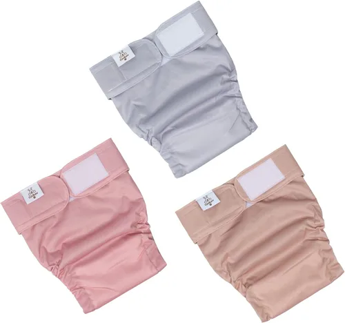 Miniatura 2 de CuteBone Pañales lavables para perras hembras, sin agujero para la cola, paquete de 3 pantalones reutilizables de entrenamiento para el período