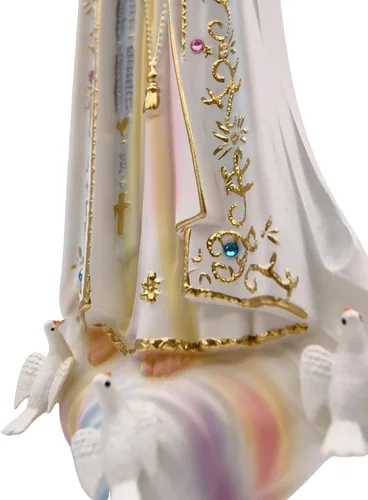 Miniatura 9 de Estatua de Nuestra Señora de Fátima con ojos de cristal de 12 pulgadas fabricada en Portugal