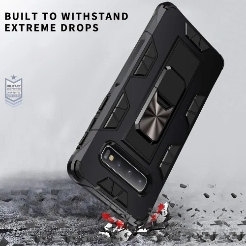 Miniatura 5 de Dionsibei Funda para Samsung Galaxy S10 Plus de grado militar con función atril incorporada, funda protectora resistente a prueba de golpes