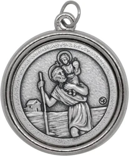 Miniatura 2 de Venerare Medalla de San Católico de 1 14" con ribete pulido