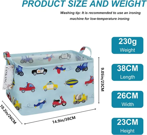 Miniatura 2 de Canasta plegable de almacenamiento para guardería, con revestimiento de polietileno impermeable, de grand tamaño, para niños y niñas, oficina