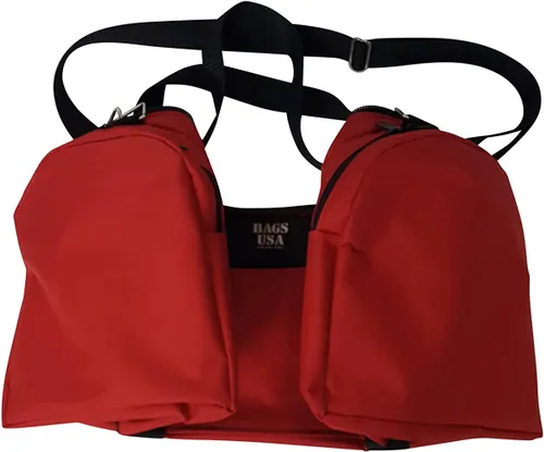 Miniatura 19 de Bolsa de lona triple grande con apertura en U, bolsillo frontal y dos compartimentos laterales, perfecta bolsa de cabina fabricada en Estados Unidos.