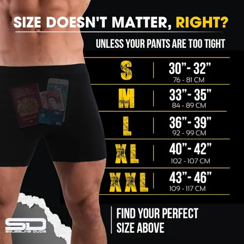Miniatura 6 de Smuggling Duds Men's Boxer Brief Shorts - Pickpocket Proof Travel Secret Pocket Underwear