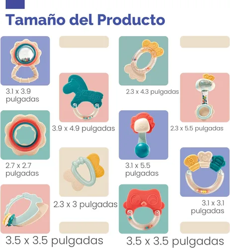 Miniatura 8 de hahaland Juguetes para bebés de 0 a 6 meses, sonajeros para bebés, juguetes para dentición de 3 a 6 meses, juguetes para bebés recién nacidos de 6 a