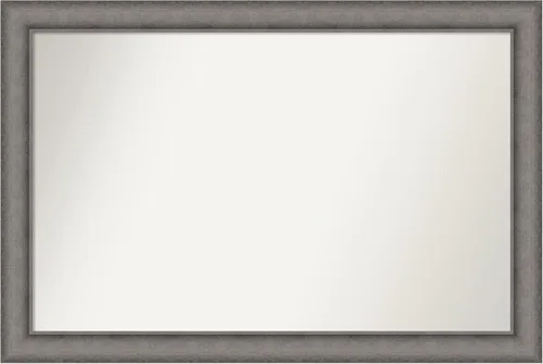 Miniatura 519 de Amanti Art Espejo de pared personalizado no biselado (24.5 x 24.5 pulgadas), marco gris marrón alta, varios tamaños personalizados, espejo de baño