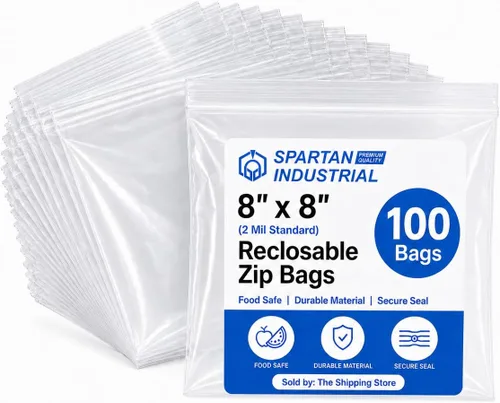 Miniatura 15 de Spartan Industrial - Bolsas pequeñas con cremallera de 4 x 4 pulgadas (100 unidades) - Bolsas de polietileno transparentes con cierre cuadrado