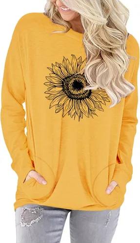 Miniatura 2 de onlypuff Sudaderas tipo túnica con estampado de bolsillo para mujer