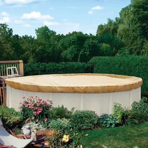 Miniatura 6 de TANG Cubiertas redondas de 10 pies para piscina de 6 pies para tanque redondo sobre el suelo, cubiertas de piscina de hojas de invierno