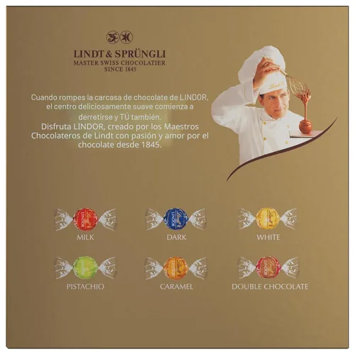 Miniatura 7 de Lindt LINDOR - Caja de regalo de 90 trufas de chocolate surtidas, caramelo de chocolate con centro de trufa suave y derretida, caja de 38.4 onzas