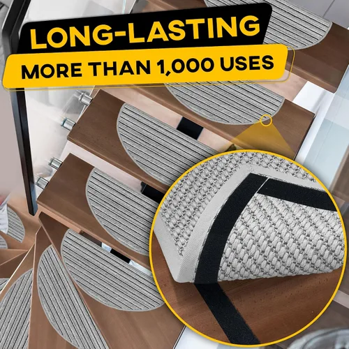 Miniatura 5 de Rollo de cinta de velcro con adhesivo resistente, resistencia industrial, fácil de cortar, tiras de gancho y bucle fuertes con parte trasera Negro