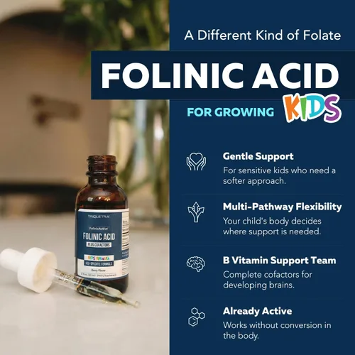 Miniatura 3 de Organic FolinicActive Kids - Ácido folínico + coactores B12, B6 y B2 - Soporte de metilación suave para el estado de ánimo, energía y cognición