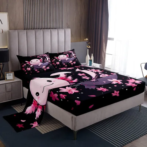 Miniatura 13 de Erosebridal Juego de sábanas de ballena náutica, tamaño individual, juego de ropa de cama vintage azul con ondas oceánicas para niños y niñas