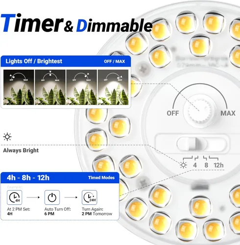 Miniatura 4 de Barrina Orbgrow OG11A - Bombillas de cultivo para plantas de interior, atenuación y sincronización integradas, 4000K 11W (equivalente a 100 W)