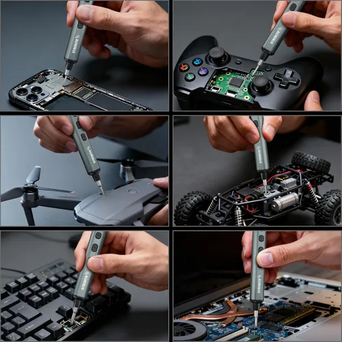 Miniatura 7 de STREBITO Juego de destornillador eléctrico mini, destornillador eléctrico de precisión 67 en 1 - 50 puntas magnéticas S2, 5 ajustes de torque, 4