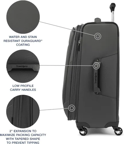 Miniatura 144 de Travelpro Maxlite 5 - Juego de 2 piezas de equipaje de mano de tela, expandibles con 4 ruedas giratorias, bolso blando para debajo del asiento, Negro