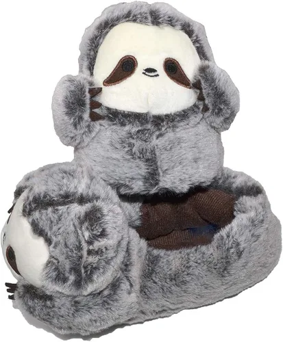 Miniatura 17 de Millffy Pantuflas clásicas de conejo para adultos, pantuflas de felpa de tamaño infantil, pantuflas de animales de pastor perro corgi disfraz calzado