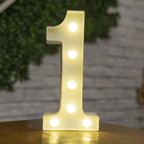 Miniatura 30 de anso Letras LED del alfabeto con números iluminados, letras de plástico blanco, decoración de pie de la A a la Z 0 ~ 9 (rosa corazón)