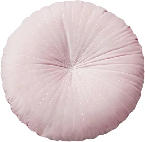 Miniatura 11 de HLOVME Cojín Redondo para Sofá de Terciopelo Cojín Decorativo Pequeño Color Sólido para Sala de Estar Cama Suelo 13.7", Beige