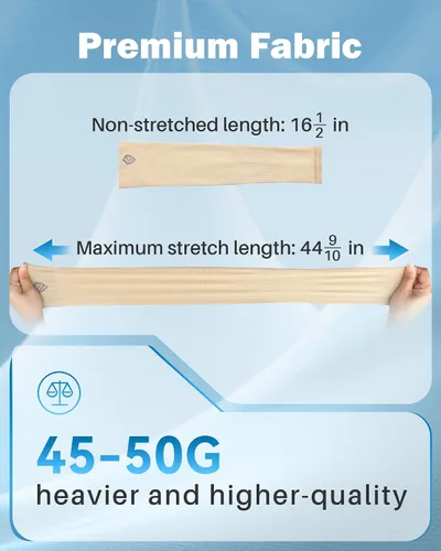 Miniatura 49 de Mangas para brazo, para hombres o mujeres. Para calentar o refrescar. Guantes de Compresión con factor de protección de los rayos ultravioleta UPF