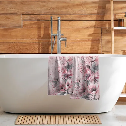 Miniatura 7 de Giwawa Juego de 2 toallas de mano con diseño floral de cerezo, suaves y absorbentes, para baño, cocina, hotel, spa, decoración Flor de cerezo rosa