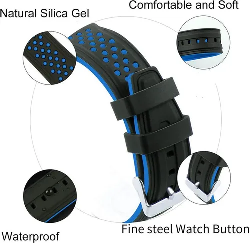 Miniatura 4 de Compatible con correas de Apple Watch de 1.614 in/1.575 in/1.496 in 1.929 in/1.772 in/1.732 in/1.654 in, correa de silicona de repuesto para iWatch