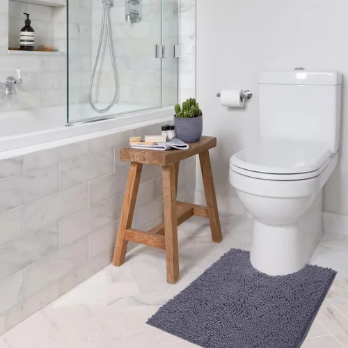 Miniatura 116 de LuxUrux Tapete de microfibra afelpada, de felpilla extrasuave, pelo largo de 1 pulgada, muy absorbente, para baño o ducha, lavar y secar a máquina