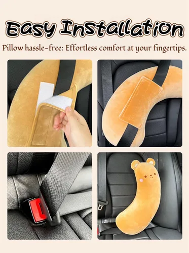 Miniatura 6 de Cinturón de seguridad para automóvil, almohada para relleno de calcetines, lindo juguete de conejo, cinturón de seguridad, almohadilla de hombro