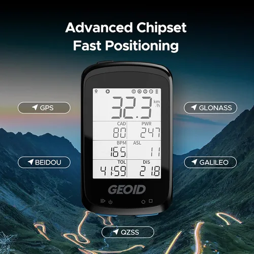 Miniatura 4 de GEOID CC500 Bike Computer GPS, velocímetro inalámbrico para bicicleta, ANT+ Bluetooth 2.5 pulgadas Bicicleta, IPX6 impermeable ciclismo computadora