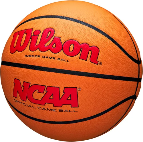 Miniatura 3 de Wilson NCAA Evo NXT Balones de Baloncesto Oficiales para Juegos en Interiores - Tamaños 6 y 7 Escarlata/Naranja