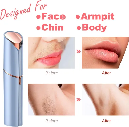 Miniatura 3 de LAIKME Rosarden - Removedor de vello facial, afeitadora para mujeres, recargable por USB, IPX6, impermeable, para labios, cuerpo, brazos, bigotes