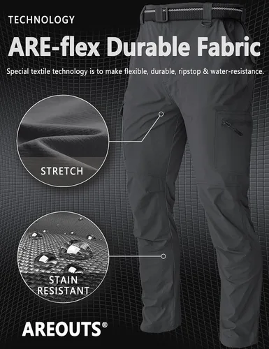 Miniatura 32 de Pantalones de senderismo para hombre, ligeros, resistentes al agua, de secado rápido, pesca, viajes, campamento, al aire libre, transpirables