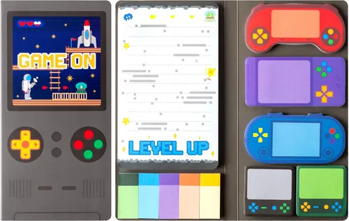 B1ykin Lindo Conjunto de Notas Adhesivas - Bloc de Notas Autoadhesivas con Forma de Videojuego de Subir de Nivel, 550 Hojas de Páginas de Memo para