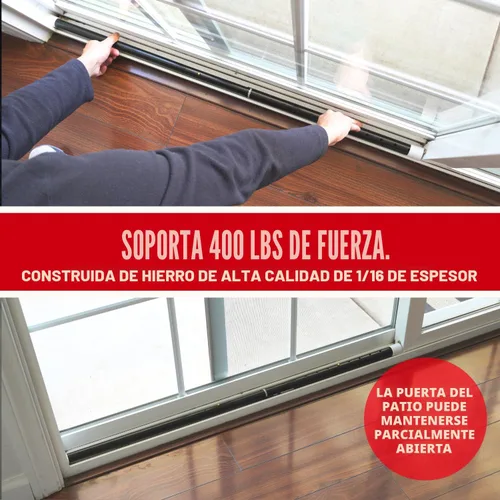 Miniatura 7 de SECURITYMAN Barra de Seguridad 2 en 1 para Puerta y Barra de Seguridad para Puerta Corrediza de Patio (Paquete de 2) con Tapas Intercambiables
