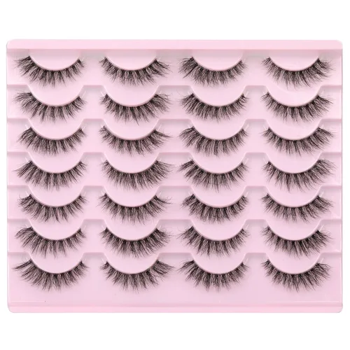 Newcally Pestañas Postizas de Aspecto Natural Pestañas de Visón Voluminosas 3D con Volumen Pestañas Postizas 5D en Tira Pestañas Ojos de Gato