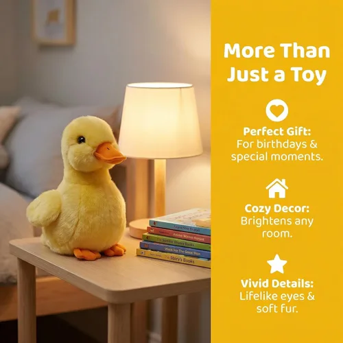Miniatura 3 de Peluche de pato pequeño amarillo, animal de peluche de pato de simulación de 5.5 pulgadas, muñeca de pato bebé como regalo para tus hijos